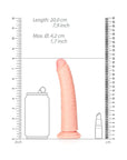 RealRock Realistic 7 in. Slim Dildo With Suction Cup Beige