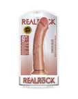 RealRock Realistic 9 in. Curved Dildo With Suction Cup Tan