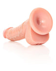 RealRock Realistic 6 in. Curved Dildo With Balls and Suction Cup Flesh