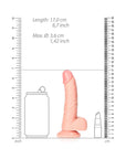 RealRock Realistic 6 in. Curved Dildo With Balls and Suction Cup Flesh