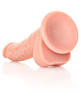 RealRock Realistic 7 in. Curved Dildo With Balls and Suction Cup Beige