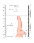 RealRock Realistic 7 in. Curved Dildo With Balls and Suction Cup Beige