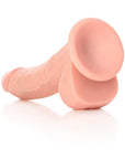 RealRock Realistic 8 in. Curved Dildo With Balls and Suction Cup Beige
