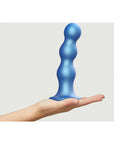 Strap-On-Me Hybrid Collection Silicone Dildo Plug Balls Metallic Blue X-Large