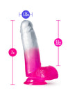 B Yours Sugar Magnolia 7 in. Dildo with Balls Fuchsia