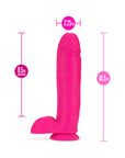 Neo 10 in. Dual Density Dildo with Balls Neon Pink