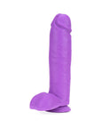 Neo 11 in. Dual Density Dildo with Balls Neon Purple