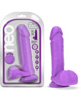Neo 8 in. Dual Density Dildo with Balls Neon Purple