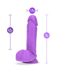 Neo 8 in. Dual Density Dildo with Balls Neon Purple