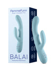 FemmeFunn Balai Rechargeable Silicone Swaying Motion Dual Stimulation Vibrator Light Blue