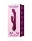 FemmeFunn Balai Rechargeable Silicone Swaying Motion Dual Stimulation Vibrator Dark Fuchsia