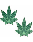 Pastease Indica Pot Leaf: Green Weed Nipple Pasties