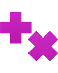 Pastease Plus X: Neon Purple Cross Nipple Pasties
