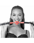 Sportsheets Sex & Mischief Amor Breathable Heart-Shaped Silicone Ball Gag Red