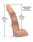 Signature Cocks Quinton James 8 in. Dual-Density Dildo with Vac-U-Lock Suction Cup Beige