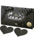 Bijoux Indiscrets Flash Reusable Glitter Pasties Heart Black