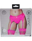 Ouch! Vibrating Strap-on Thong with Adjustable Garters Pink M/L