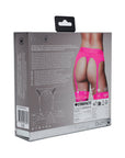 Ouch! Vibrating Strap-on Thong with Adjustable Garters Pink M/L