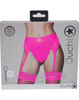 Ouch! Vibrating Strap-on Thong with Adjustable Garters Pink XS/S