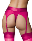 Ouch! Vibrating Strap-on Thong with Adjustable Garters Pink XS/S