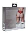 Ouch! Vibrating Strap-on Thong with Removable Butt Straps Red XS/S