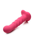 Simply Sweet 21X Vibrating Ribbed Silicone Dildo W/ Remote Pink