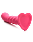 Simply Sweet 21X Vibrating Ribbed Silicone Dildo W/ Remote Pink