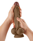 Shaft Model A: 10.5 in. Dual Density Silicone Dildo with Balls Oak