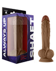 Shaft Model A: 10.5 in. Dual Density Silicone Dildo with Balls Oak