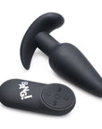 BANG! 21X Vibrating Silicone Butt Plug with Remote Control Black
