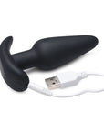 BANG! 21X Vibrating Silicone Butt Plug with Remote Control Black