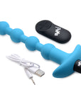BANG! Vibrating Silicone Anal Beads & Remote Control Blue