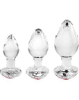 Adam & Eve Red Heart Gem Glass Plug Set