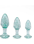 Adam & Eve Glitter Gem Butt Plug Set Blue