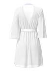 Magic Silk Sheer Passion Flutter Sleeve Robe White/Lavender Queen Size