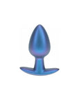 Ouch! Smooth Silicone Anal Plug Medium 3.1 in. Metallic Blue