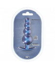 Ouch! Smooth Silicone Beaded Anal Plug 4.6 in. Metallic Blue