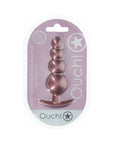 Ouch! Smooth Silicone Beaded Anal Plug 4.6 in. Rose Gold
