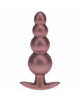 Ouch! Smooth Silicone Beaded Anal Plug 4.6 in. Rose Gold