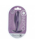 Ouch! Smooth Silicone Oval Anal Plug 4.6 in. Metallic Purple