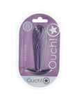Ouch! Smooth Silicone Ribbed Anal Plug 4.6 in. Metallic Purple