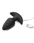 BANG! Rotating & Vibrating Silicone Butt Plug with Remote Black