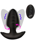 BANG! Rotating & Vibrating Silicone Butt Plug with Remote Black