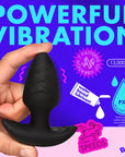 BANG! Rotating & Vibrating Silicone Butt Plug with Remote Black