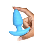 BANG! Rotating & Vibrating Silicone Butt Plug with Remote Blue