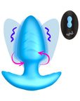 BANG! Rotating & Vibrating Silicone Butt Plug with Remote Blue