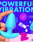 BANG! Rotating & Vibrating Silicone Butt Plug with Remote Blue