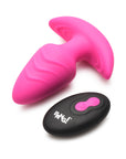BANG! Rotating & Vibrating Silicone Butt Plug with Remote Pink