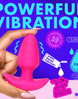 BANG! Rotating & Vibrating Silicone Butt Plug with Remote Pink