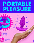 BANG! Rotating & Vibrating Silicone Butt Plug with Remote Purple